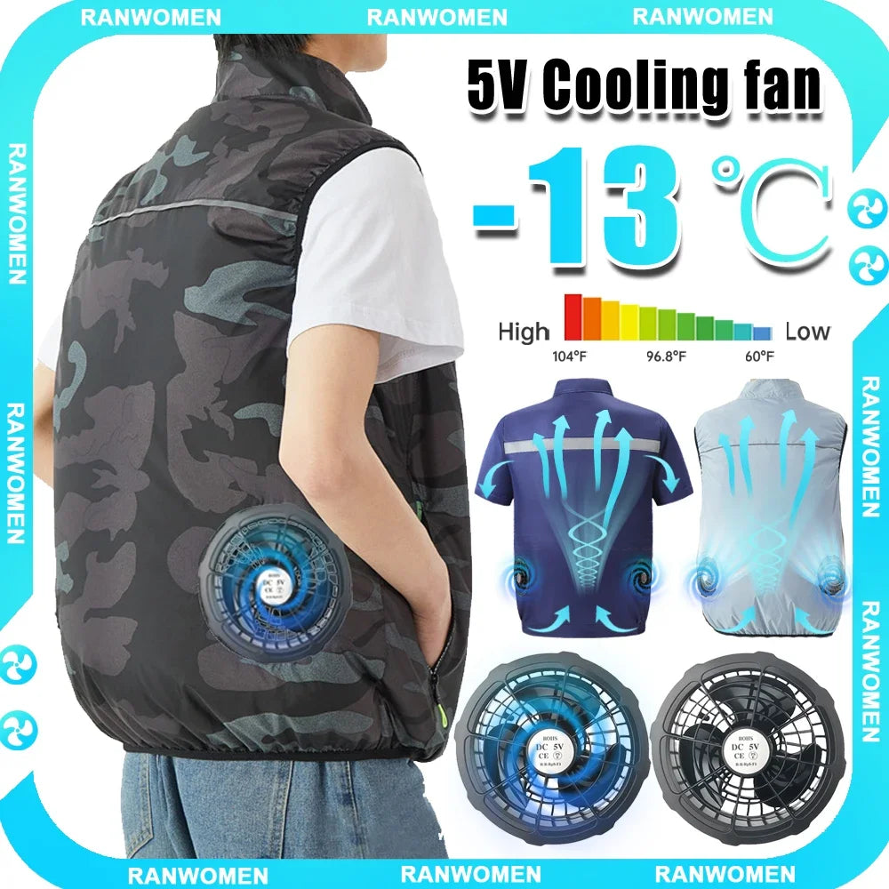 Air Conditioner Vest with 5V Cooling Fan for Cooling Vest Jacket for High Temperature Work Fishing Vest Summer jacket for Men