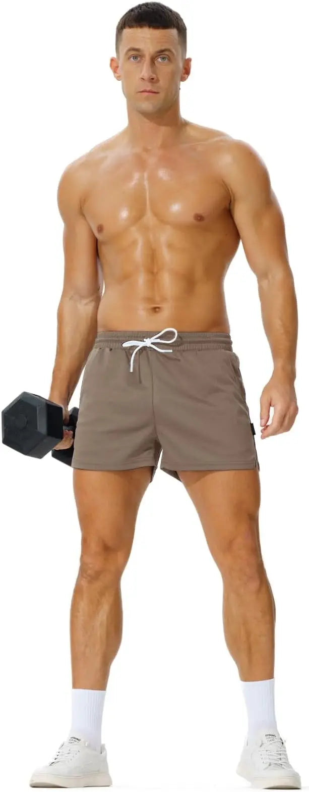 AIMPACT Men's Gym Workout Shorts Mesh Lightweight Bodybuilding Shorts Training Running Sports Jogger with Pockets