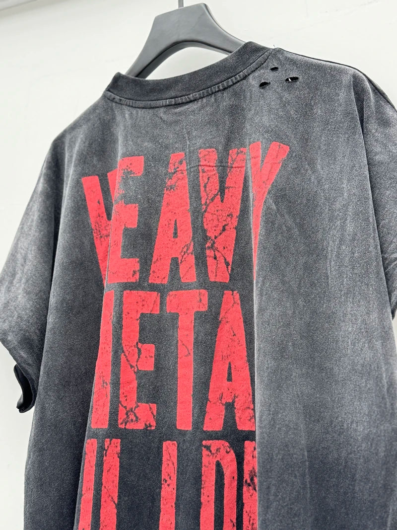 Half Red Skeletons Bone Print Box Tee Hole Damaged Tank Tops T-shirt Men Women Classic Text Graphic Short Sleeve T Shirt Clothes