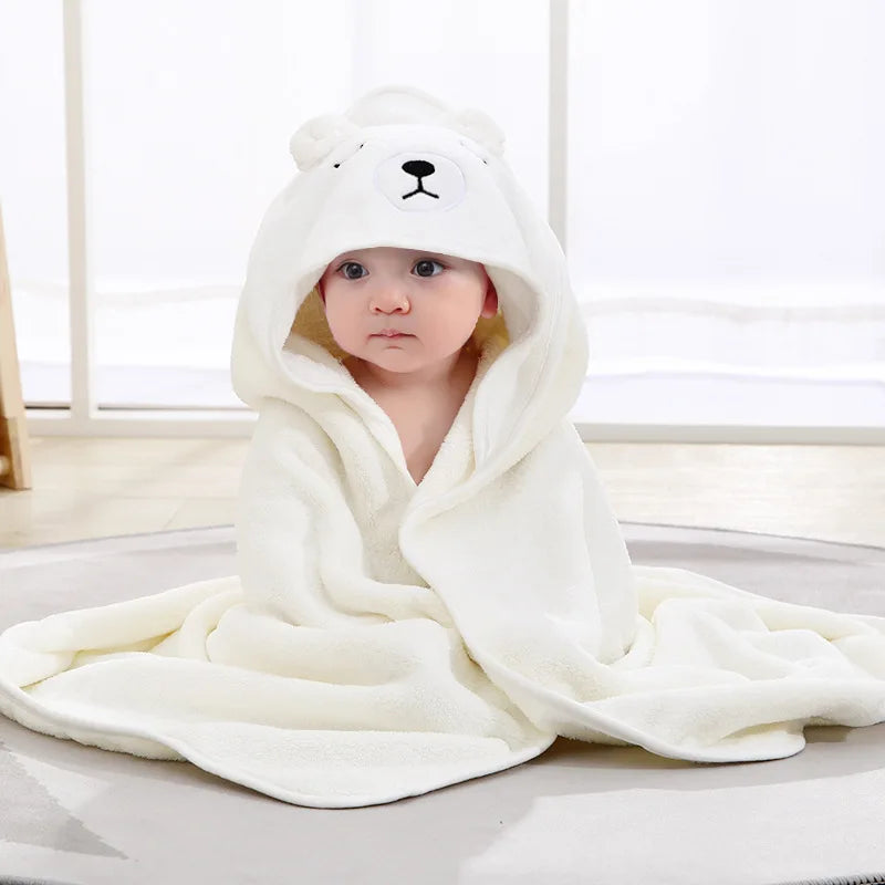 Serviette de bain pour tout-petits, peignoir pour bébé, couvertures pour garçons et filles, emmailloter avec capuche, lieux de dessin animé, sourire, literie pour enfants nouveau-nés