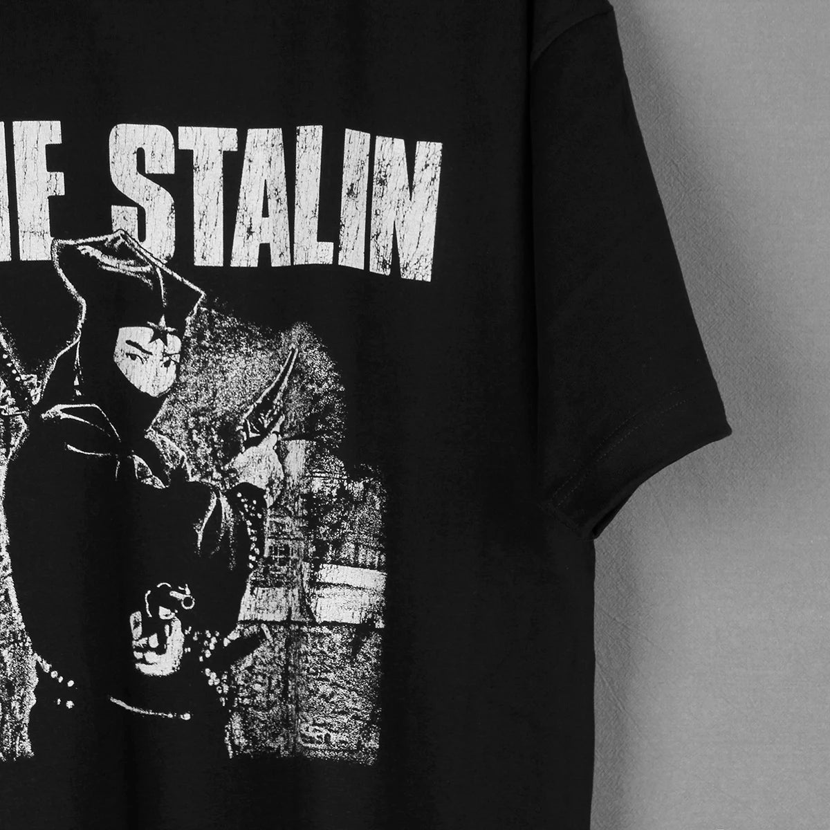 The Stalin T-Shirt Japanese Haedcore Punk Band The Comes Death Side  Gauze Suehiro Maruo Washed Cotton Men's Short Sleeves Shirt