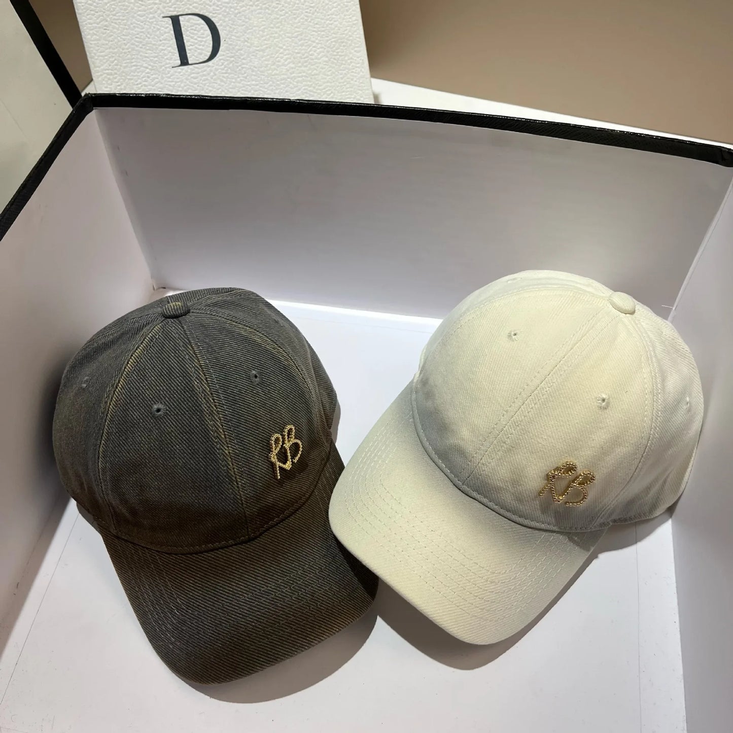 Designer Brand Metal Letter RB Baseball Cap for Men Women Casual Snapback Hip Hop Hats Adjustable Casual Caps Outdoor Sun Hats