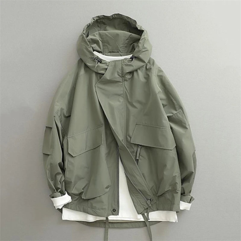 2025 Men's Jackets Spring Autumn Vintage Multi-pockets Jacket Outerwear High Street Hip Hop Loose Safari Style Men Overcoats