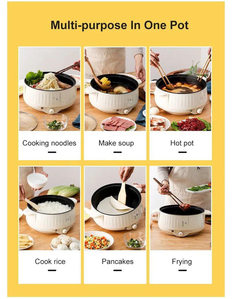 Electric MultiCooker Multifunctional Rice Cooker Frying Pan Non-stick Cookware Multi Soup Hotpot for Kitchen 1.7L/2.7L/3.2L