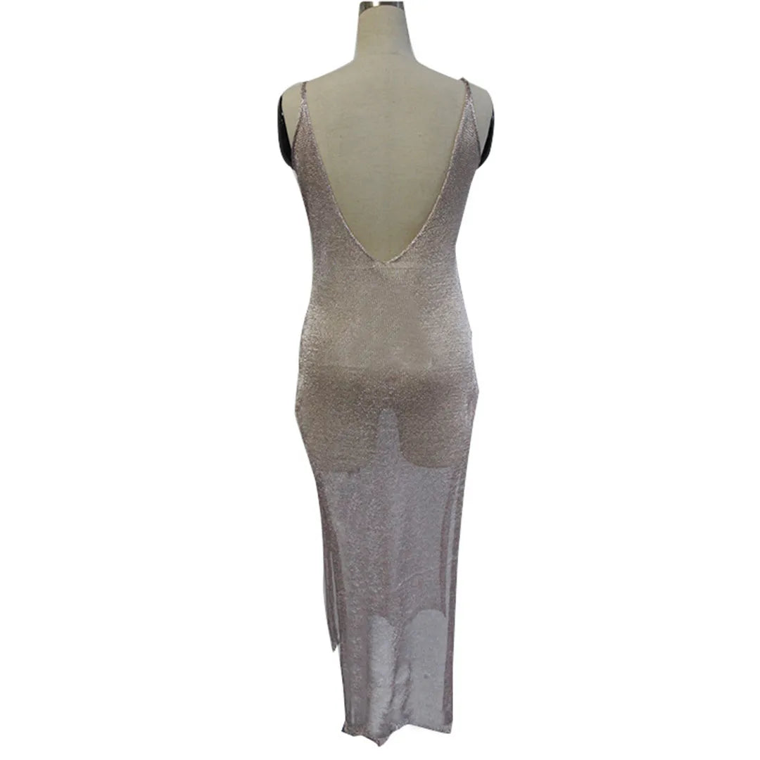 Robe de plage en maille tricotée pour femmes, sexy, longue, tunique, Cover-Up, vêtements d'été, V651