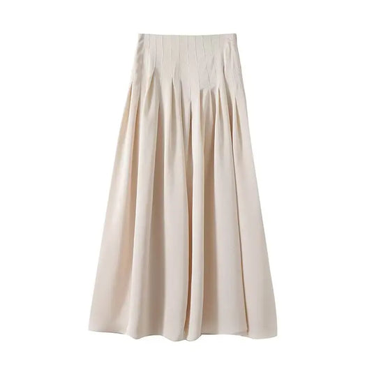 UNIZERA women's skirt is fashionable casual slimming solid color pleated temperament and a new spring style skirt