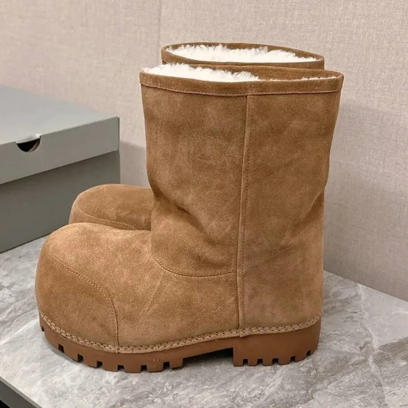 Winter Boots Women Snow Boots genuine leather Waterproof Warm Ski Boots Female Outdoor Non-slip Cotton Boots Size 35-40
