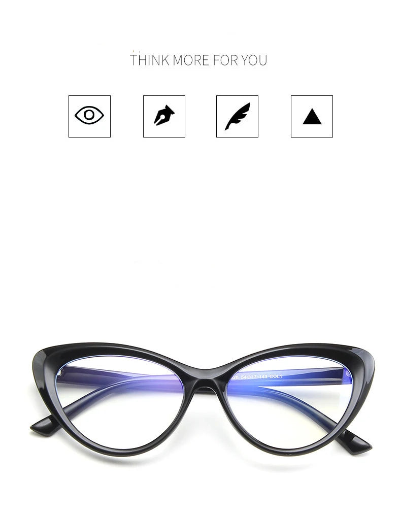 R54548 Eyes Flat Eyeglasses for Women Anti Blue Light Retro Transparent Fashion Glasses Optical Frame