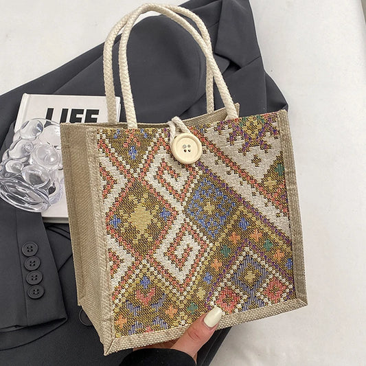 Canvas Bags For Women Shoulder Bag Retro Casual Tote Handbags Ethnic Style Large Capacity Hand Bags Japanese Style Student Bag