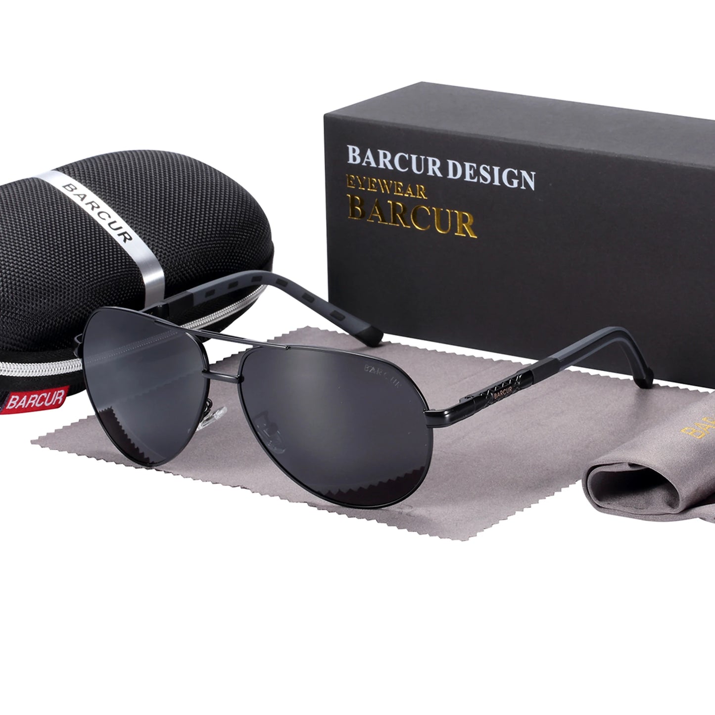 BARCUR Vintage lunettes de soleil en aluminium hommes revêtement polarisé lunettes de soleil classiques femmes ombre mâle accessoires de conduite