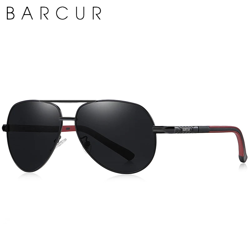 BARCUR Vintage lunettes de soleil en aluminium hommes revêtement polarisé lunettes de soleil classiques femmes ombre mâle accessoires de conduite