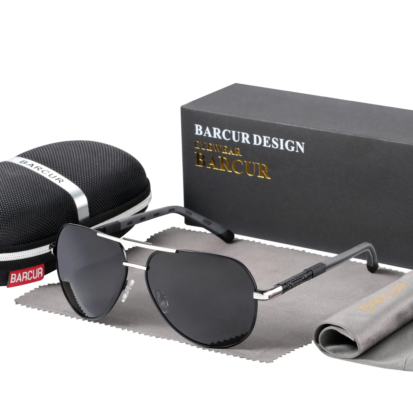 BARCUR Vintage lunettes de soleil en aluminium hommes revêtement polarisé lunettes de soleil classiques femmes ombre mâle accessoires de conduite