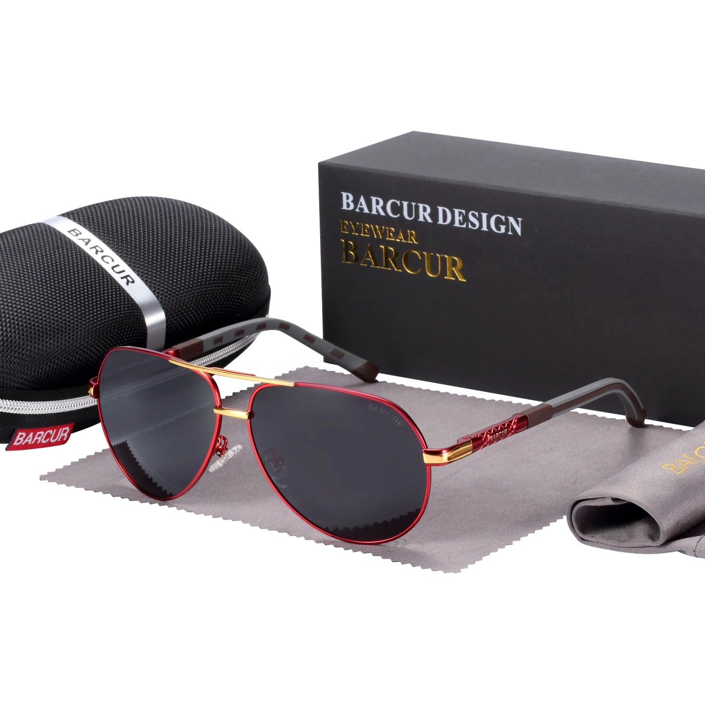 BARCUR Vintage lunettes de soleil en aluminium hommes revêtement polarisé lunettes de soleil classiques femmes ombre mâle accessoires de conduite