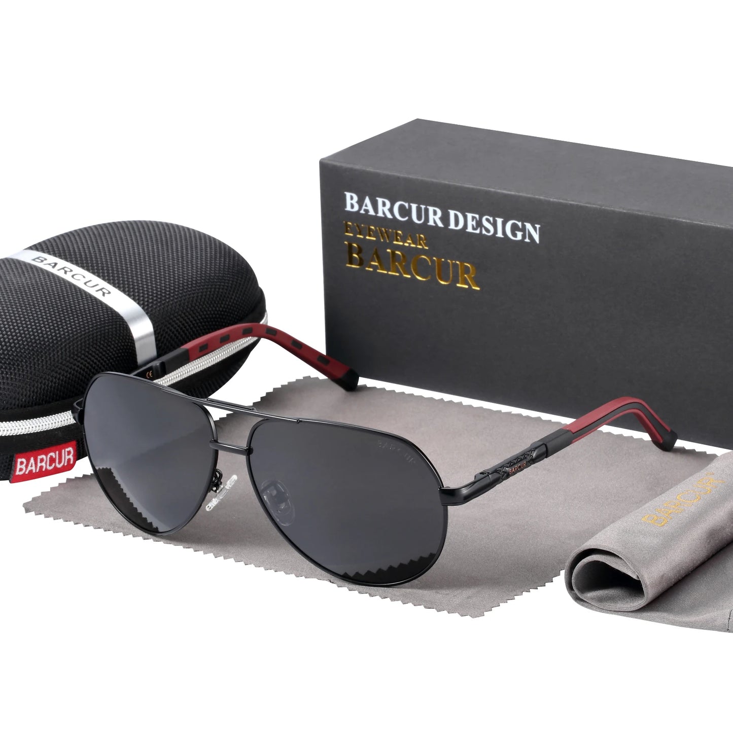 BARCUR Vintage lunettes de soleil en aluminium hommes revêtement polarisé lunettes de soleil classiques femmes ombre mâle accessoires de conduite
